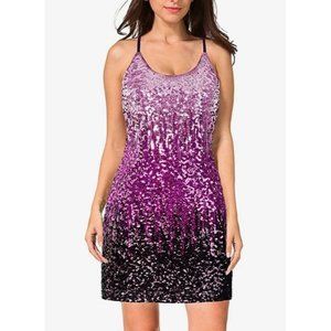 Women’s Fuchsia Glitter Spaghetti Dress
